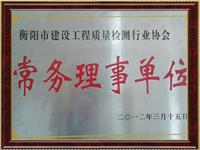 市建工检测协会常务理事单位证书
