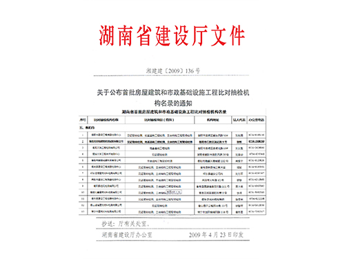 对比抽检机构名录